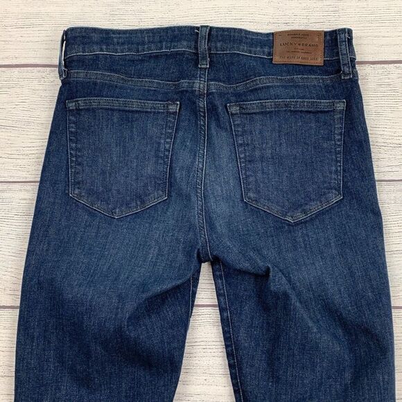Lucky Brand Jeans sz 6 / 28 Ava Super Skinny Dark Wash Inseam 27.5" Raw Hem - Picture 6 of 11